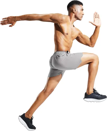 Vista 6 de MIER Pantalones cortos deportivos para correr de 5 pulgadas para hombre con bolsillos, de secado rápido, ligeros, pantalones cortos de entrenamiento