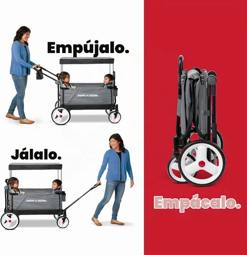 Vista 6 de Radio Flyer City Luxe Stroll 'N Wagon, para mayores de 1 año, cochecito para niños