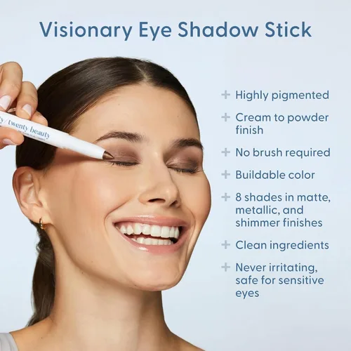 Vista 3 de twenty/twenty beauty Visionary - Lápiz de sombra de ojos en crema brillante, seguro para ojos sensibles, desarrollado por oftalmólogos, vegano