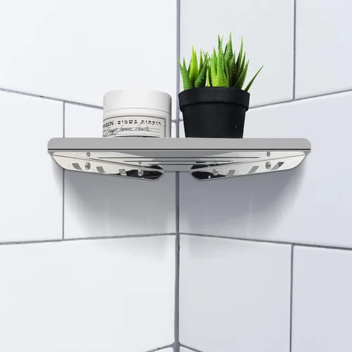 Vista 6 de 2 estantes esquineros de acero inoxidable 304 con tornillos, organizador de ducha triangular, soporte de jabón de montaje en pared para baño