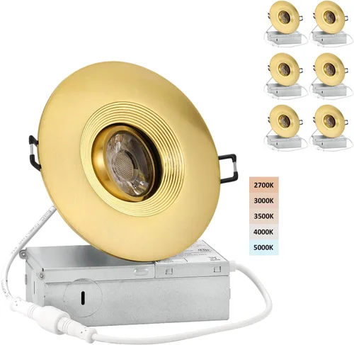 Vista 13 de POPANU Foco giratorio de cardán empotrado sin canless de 5 CCT de 3 pulgadas, lámpara de techo de globo ocular de 3 pulgadas, luces empotrables Negro