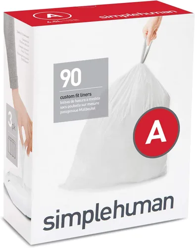 Vista 48 de simplehuman Forro para bote de basura de ajuste personalizado, 45 litros/12 galones, 20 unidades (paquete de 2)
