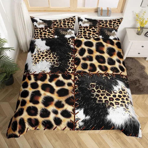 Vista 37 de Juego de funda de edredón de oso para niños, juego de ropa de cama de animales salvajes para niños, naturaleza, vida silvestre, oso, pájaro, juego