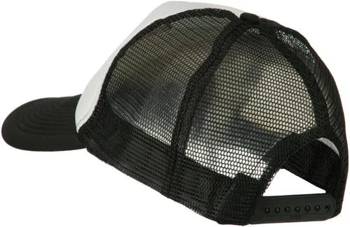 Vista 3 de e4Hats Scribe Smile Face - Gorra de malla de espuma bordada Negro blanco