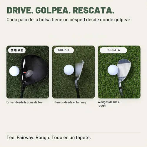 Vista 6 de TriZone Pro - Alfombrilla de golf premium de 6 x 4 pies con camisetas