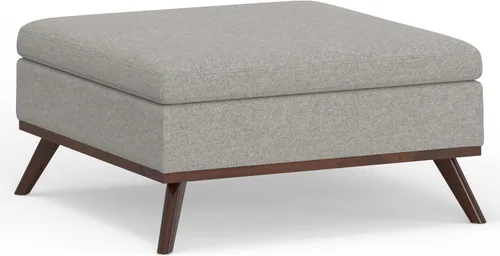 Vista 15 de SIMPLIHOME Owen - Otomana cuadrada con aspecto de lino de 36 pulgadas de Natural