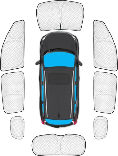 Vista 73 de KMF 6 piezas de parasoles gruesos para Mazda 3 Hatchback (No Sedán) 2014-2018 Accesorios, parasoles completos para parabrisas y ventanas de coche