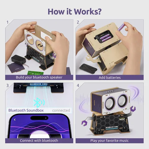 Vista 3 de Science Can - Kit de construcción de altavoces Bluetooth para bricolaje
