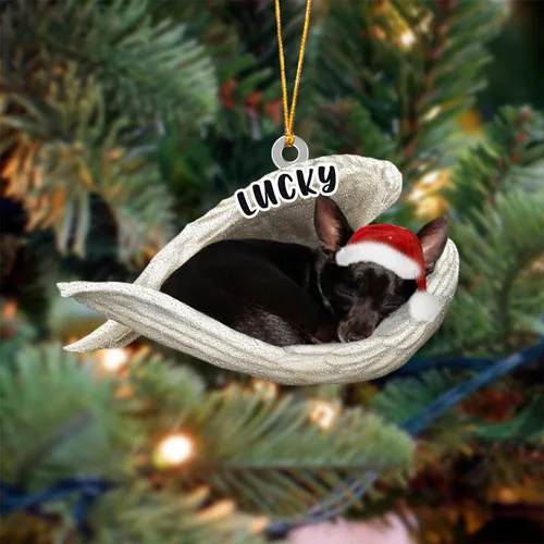 Vista 27 de Ángel durmiente de Afghan Hound para Navidad, adorno personalizado con el nombre del perro, adorno de Navidad personalizado para amantes de perros