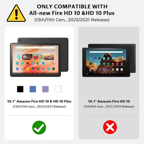 Vista 2 de VORI Funda para tableta Amazon Kindle Fire HD 10 (13ª/11ª generación 2023/2021) y Fire HD 10 Plus – Funda plegable delgada con función