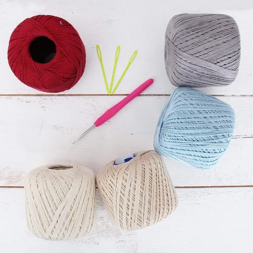 Vista 22 de ThreadArt - Hilo de ganchillo 100% algodón, tamaño 10, cinco bolas de 1.76 oz Soft pure cotton crochet thread for lace, doilies, amigurumi and