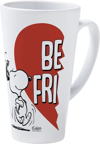 Vista 2 de CafePress Peanuts Best Friends Heart - Taza con leche (17 oz)