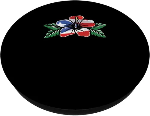 Vista 2 de Hibisco Puertorriqueño Bandera de Puerto Rico PopSockets Puertorriqueños intercambiables PopGrip