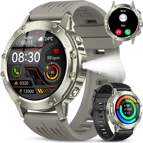 Vista 9 de Smart Watch for Men Fitness Tracker: Smart Watches for Android Phones iPhone Bluetooth Waterproof Make Answer Call Digital Mens Watches Heart Rate
