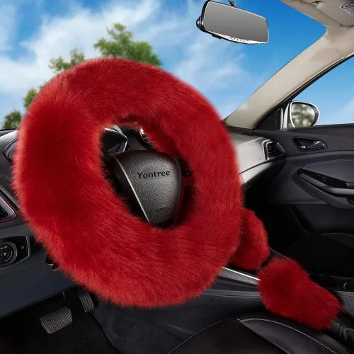 Vista 12 de Yontree - Juego de 3 fundas de volante modernas y acolchadas, para mujeres, jóvenes, señoras u hombres, de lana pura Australia, universales, 15 Negro