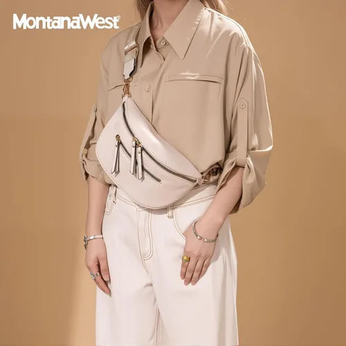 Vista 2 de Bolsos tipo bandolera Montana West para mujer Bolso de cintura con bandolera ajustable