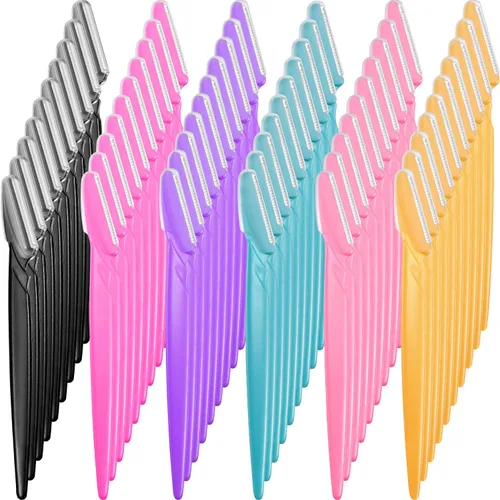 Vista 8 de Boao 60pcs Dermaplane Razor Microblades - Afeitadora facial para mujeres con cubierta protectora de acero inoxidable