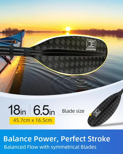 Vista 4 de Adjustable Carbon Fiber Kayak Paddle 86in/220cm to 94in/240cm Kayaking Oar for Adults with Paddle Leash 1 Paddle