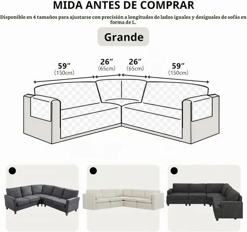 Vista 3 de Fundas impermeables para sofá seccional de esquina en forma de L, de terciopelo, juego de 6 piezas, funda en forma de U para sofá, para perros