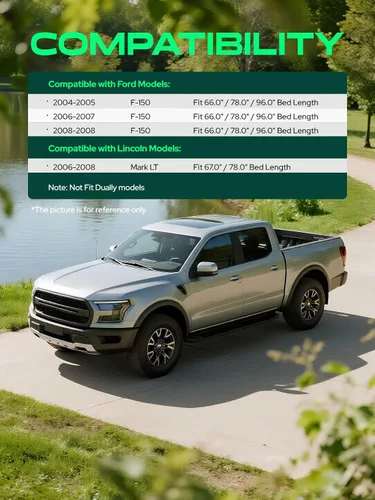 Vista 3 de YHTAUTO Juego de 4 guardabarros estilo fábrica OE para Ford F-150 Fleetside 2004-2008 (no compatible con los modelos Heritage), Lincoln Mark LT