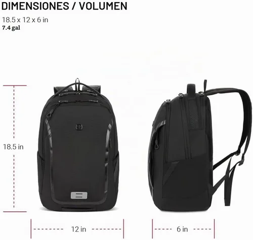 Vista 5 de SwissGear Shield Mochila para portátil, Negro