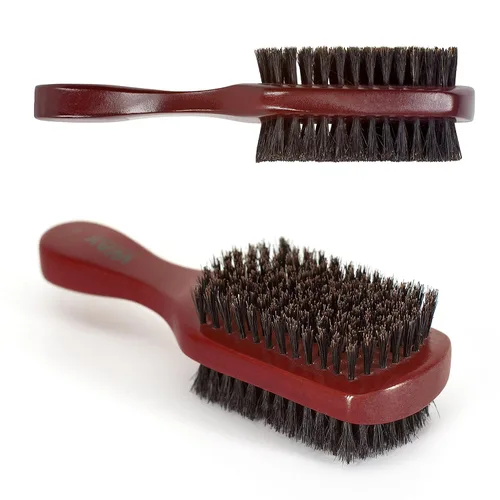 Vista 7 de WAV ENFORCER Cepillo de doble cara Cerdas de jabalí 100% y mango de madera natural, doble cara con cerdas firmes y suaves