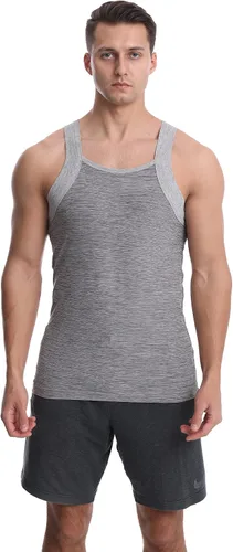 Vista 2 de Different Touch Paquete de 3 camisetas sin mangas de corte cuadrado de ajuste seco para hombre