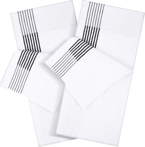 Vista 14 de Mixweer Large Golf Caddy Towel 22x42 Negro con rayas blancas