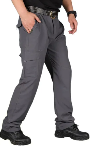 Vista 2 de SAMACHICA Pantalones tipo cargo casuales para hombre, para senderismo, trabajo, ligeros, tácticos, con múltiples bolsillos