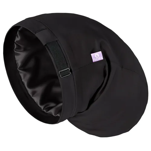 Vista 21 de OLESILK Gorro de seda para cabello rizado, gorro de seda para dormir, unisex, mediano, negro