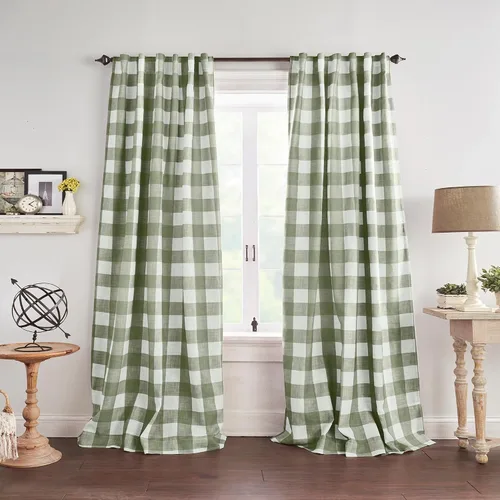 Vista 10 de Grainger Rod Pocket Back Tab Window Curtain Panel, Black - 52" W x 63" L