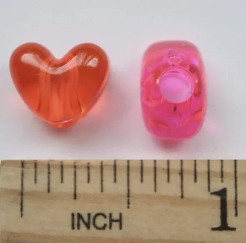 Vista 2 de Generic Cuentas de corazón perlas blancas grandes cuentas de poni Pk/50 hechas en EE. UU., B07780