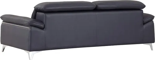Vista 9 de Blackjack Furniture Naples Sofá de cuero italiano genuino de grano superior con reposacabezas ajustables, 88 pulgadas, azul abeto