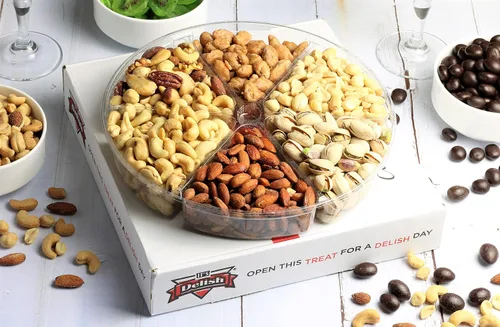 Vista 5 de It's Delish - Cesta de regalo de frutos secos gourmet – Bandeja de regalo grande surtido de frutos secos, 6 puntos por It's Delish – Caja de regalo