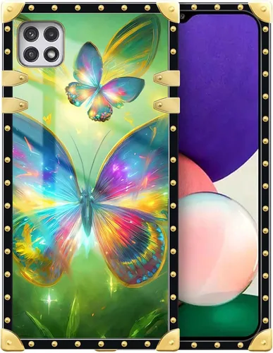 Vista 102 de Funda compatible con Samsung Galaxy A03S 4G, TPU suave de lujo y parte trasera de policarbonato duro para niñas y mujeres, funda protectora a prueba