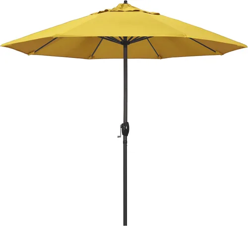 Vista 10 de California Umbrella Sombrilla redonda de aluminio de 9 pies para terraza, piscina o patio, manivela elevadora, inclinación automática, poste