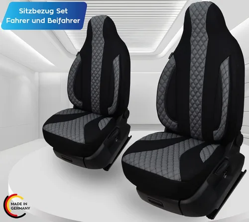 Vista 2 de Bremer Sitzbezüge Fundas protectoras para conductor, hechas a medida, fundas de asiento compatibles con Ducato, Weinsberg, Adria, Dethleffs