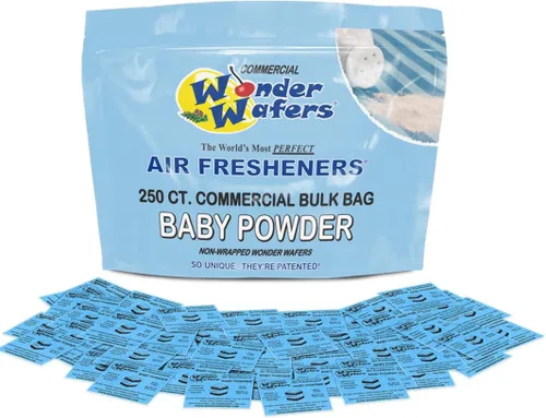 Vista 3 de Wonder Wafers ambientadores de aire 25 unidades. Envueltos individualmente, fragancia de polvo de bebé