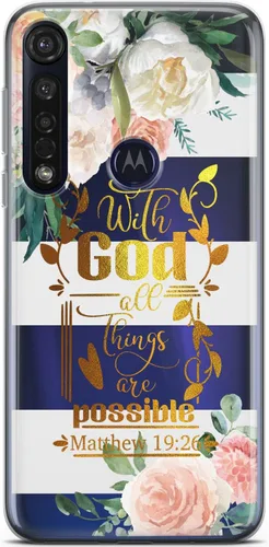 Vista 12 de Mertak Funda para teléfono compatible con Motorola Edge + Moto G9 G8 Plus G7 Play Power Z4 But First Pray Cute Bible Floral Slim Cover Christian