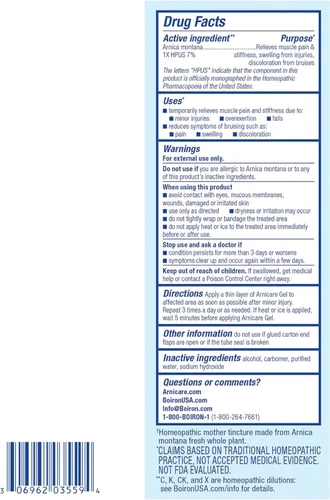 Vista 7 de Gel Boiron Arnicare para el alivio del dolor articular, dolor muscular, dolor muscular y la hinchazón de moretones o lesiones - Sin grasa y sin
