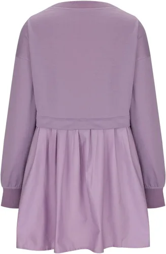 Vista 8 de Sudadera de gran tamaño para mujer, cuello redondo, minivestido de manga larga, sin botones, ajuste relajado, sudaderas de moda
