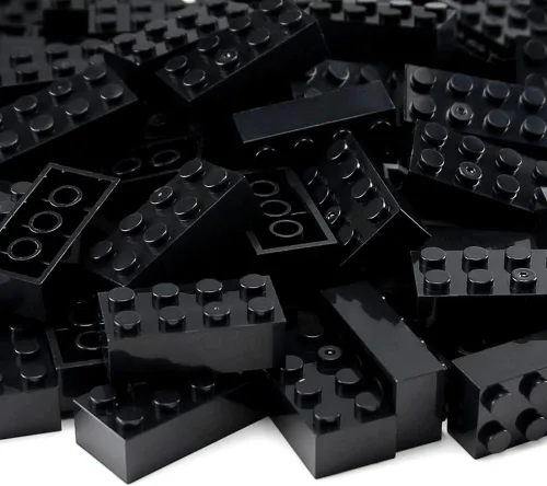 Vista 2 de 100 piezas 2 x 4 Ladrillos Piezas Negras Partes Clásico Juego Creativo Bloques de Construcción Juego de Partes Accesorios de Juguete Compatibles