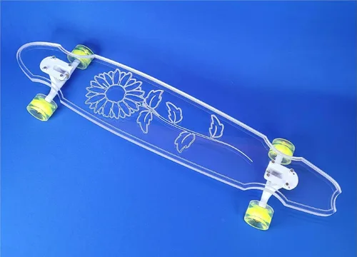 Vista 9 de GHOST BOARDS Clear Longboard Skateboard - Transparent Acrylic Long Boards with Light-Up LED Wheels for Smooth Rides - Ride The Streets in Style with