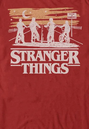 Vista 3 de Stranger Things Camiseta Night Silhouettes para hombre