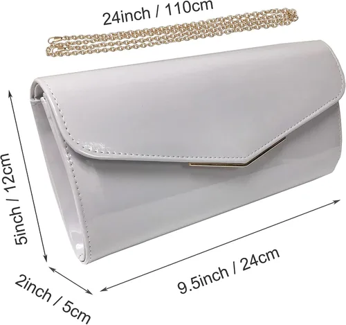 Vista 5 de Bolsa de noche con bolsa de mano de sobre con correa de hombro para mujer, fiesta, boda, formal, cóctel, graduación, fiesta, bolso de fiesta