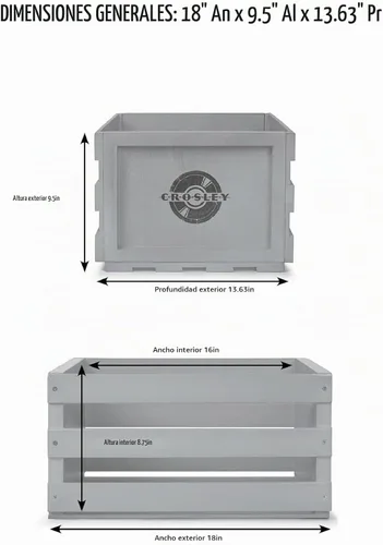 Vista 5 de Crosley Record Caja de almacenamiento. talla única Natural