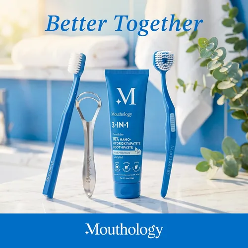Vista 7 de Mouthology Cepillo de Lengua y Raspador de Lengua (Paquete Combo), Reduce el Mal Aliento y Mejora la Higiene Oral, Cepillo Raspador de Lengua