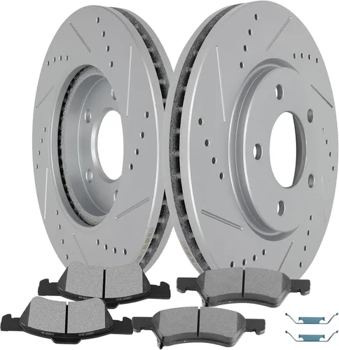 Vista 29 de SCITOO Kit de freno delantero Rotores de freno delantero y pastillas de freno de cerámica para Acura RSX 2003-2006