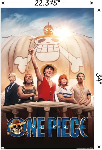 Vista 3 de Netflix One Piece - Póster de pared de una hoja, 34 pulgadas de largo x 22.4 pulgadas de ancho, versión sin marco
