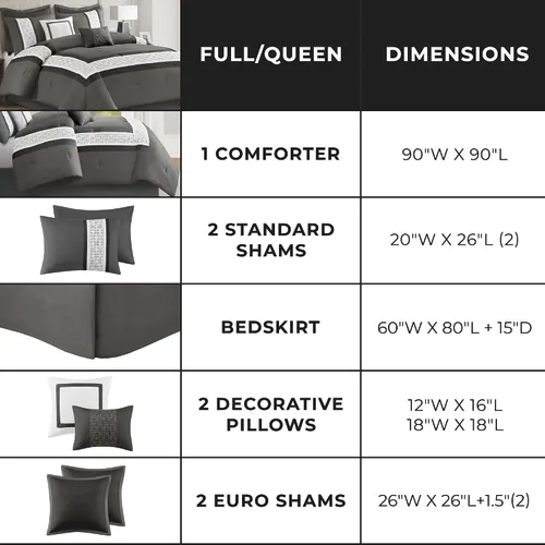 Vista 6 de 510 DESIGN Juego de edredón tamaño Queen, edredones estilo hotel para cama de tamaño Queen, con bordes bordados y piezas para todas las estaciones